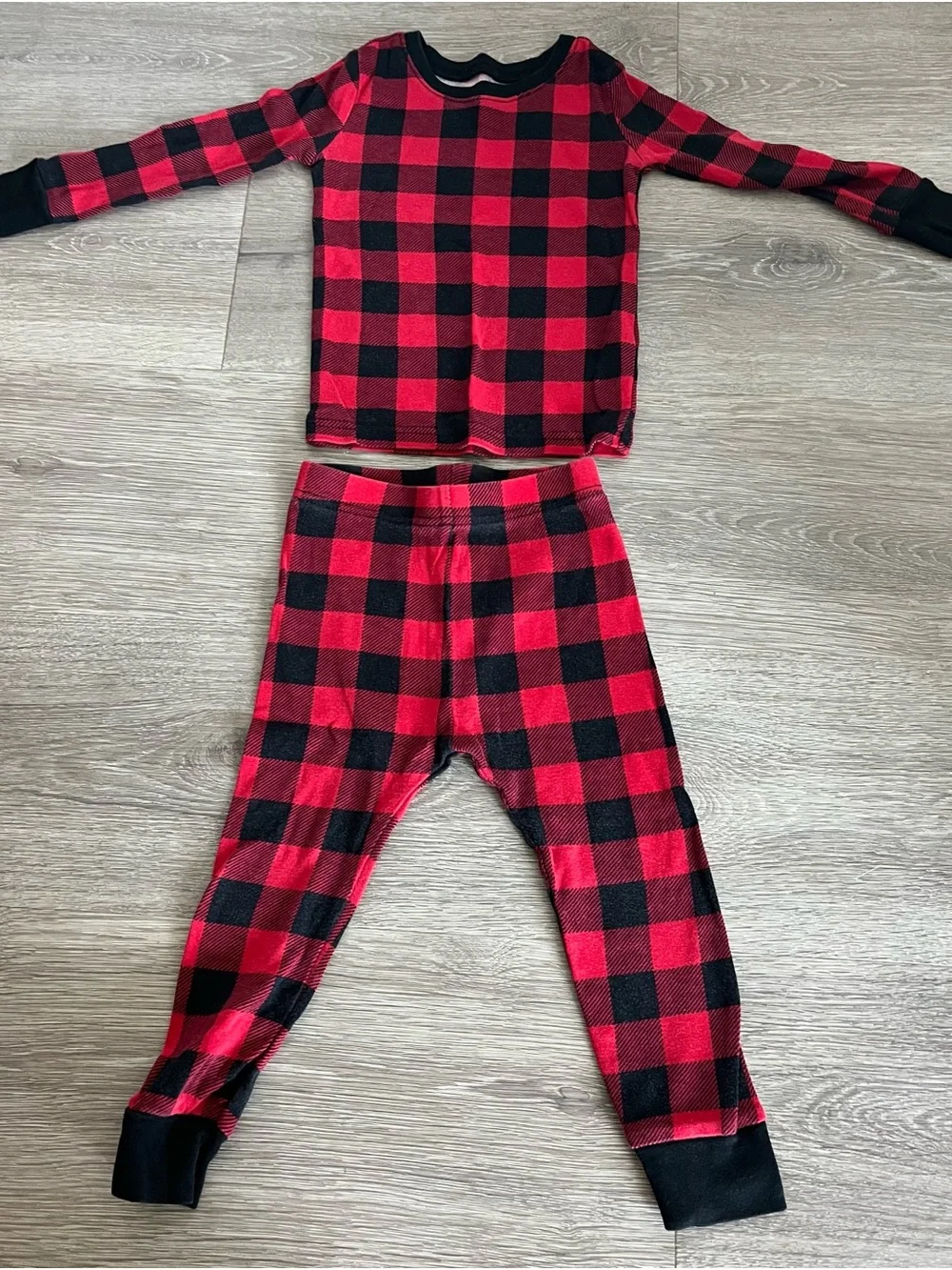 Old Navy 2T Red and Black Buffalo Plaid Pajama Set - Long Sleeve Top & Pants